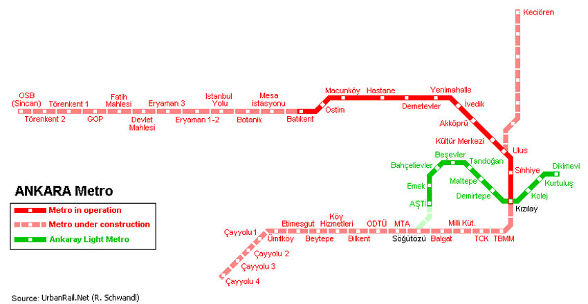 Ankara Metro Map