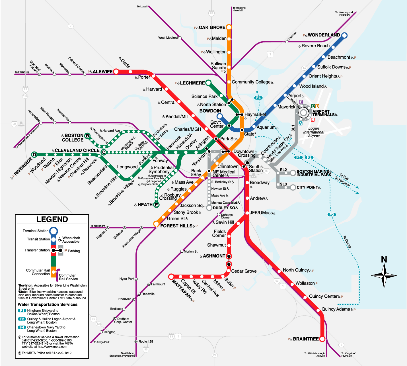 Boston Subway Map metro Mapsof Net