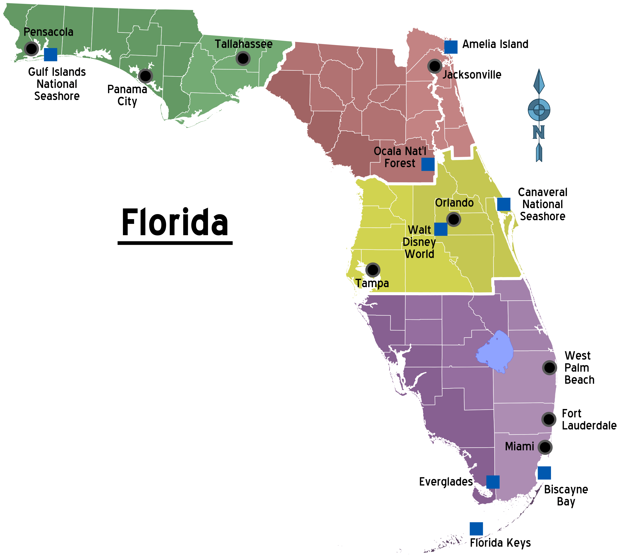Florida Regions Map With Cities Mapsof Net