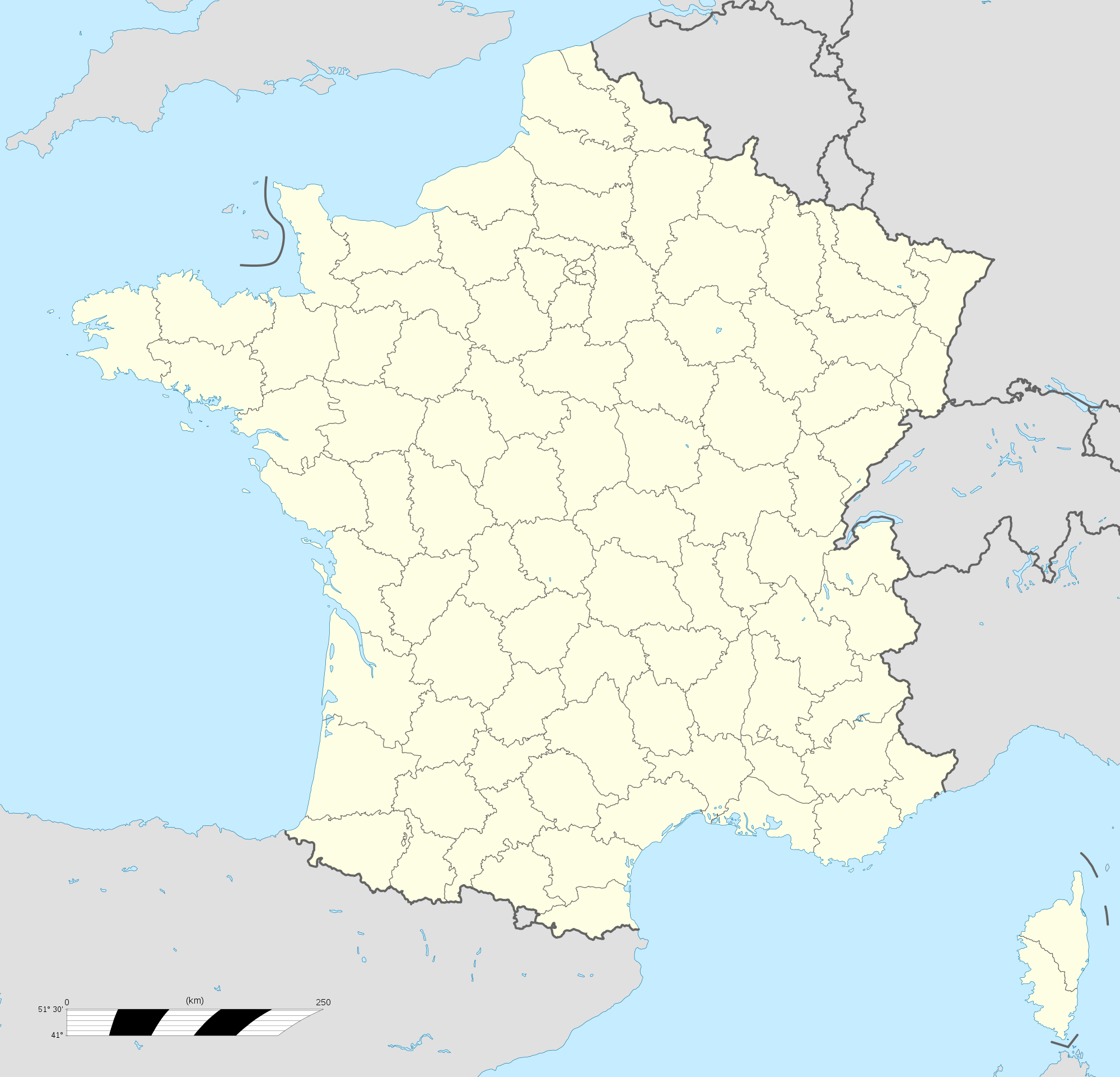 France Location Map Departements