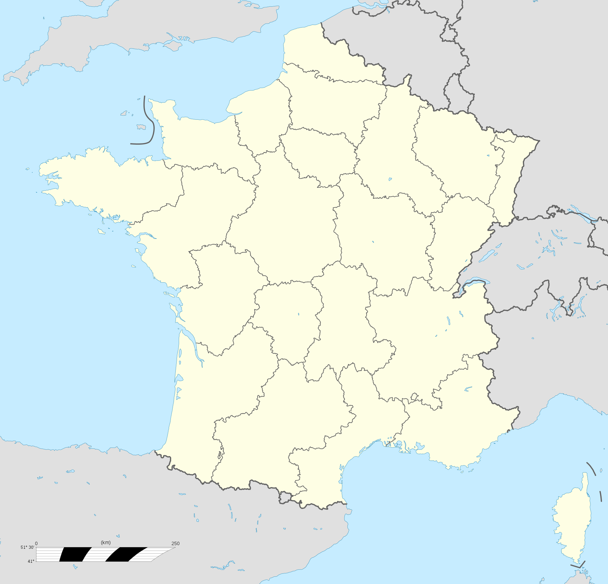 France Location Map Regions