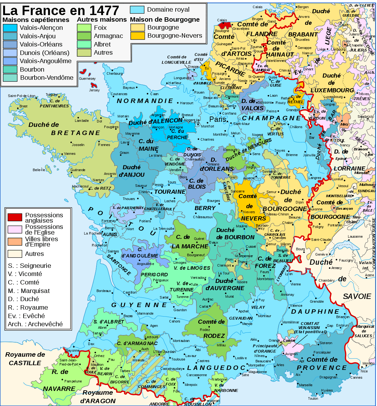 Map France In 1477