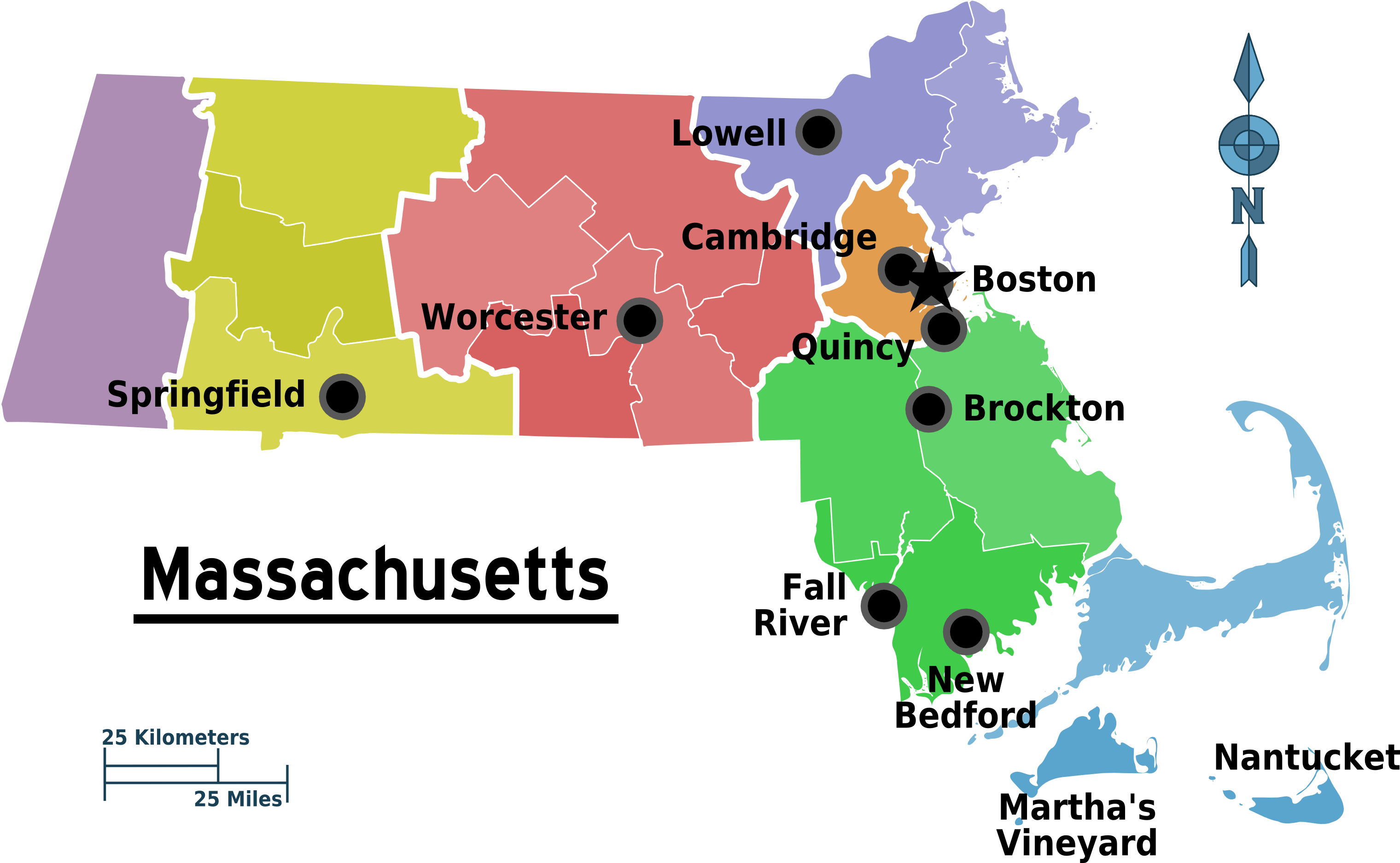 Map of Massachusetts Regions