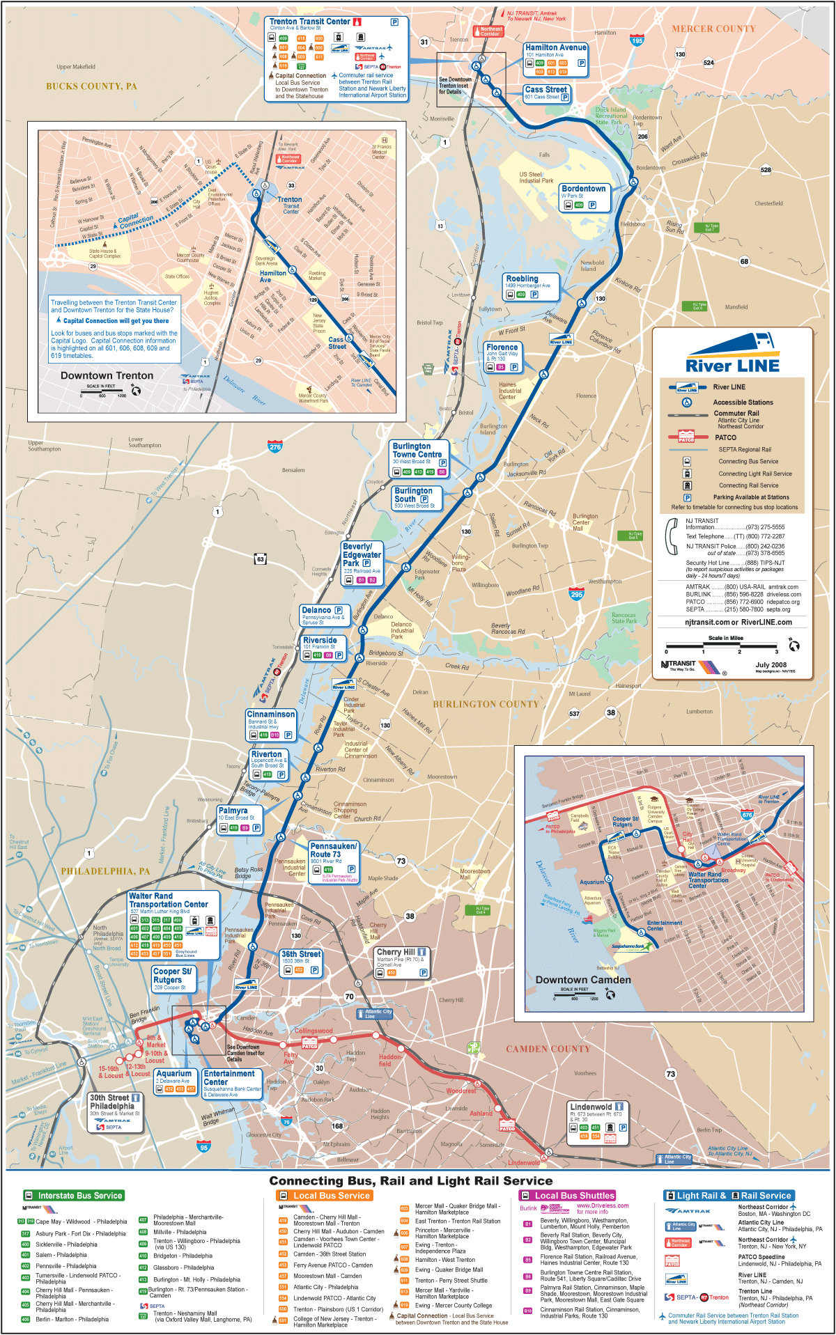 New Jersey Light Rail Map (subway)