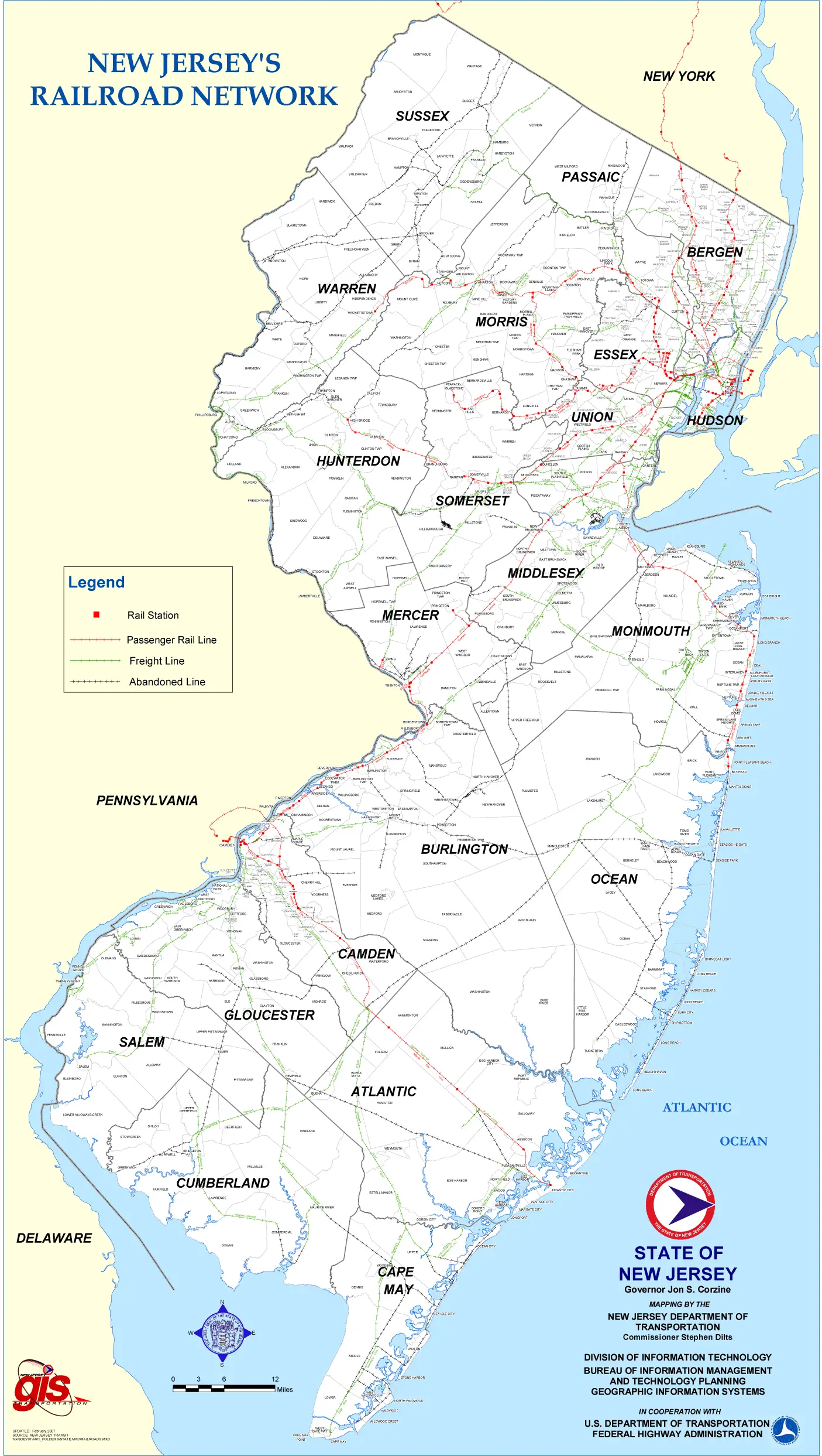 New Jersey Rail Road Map
