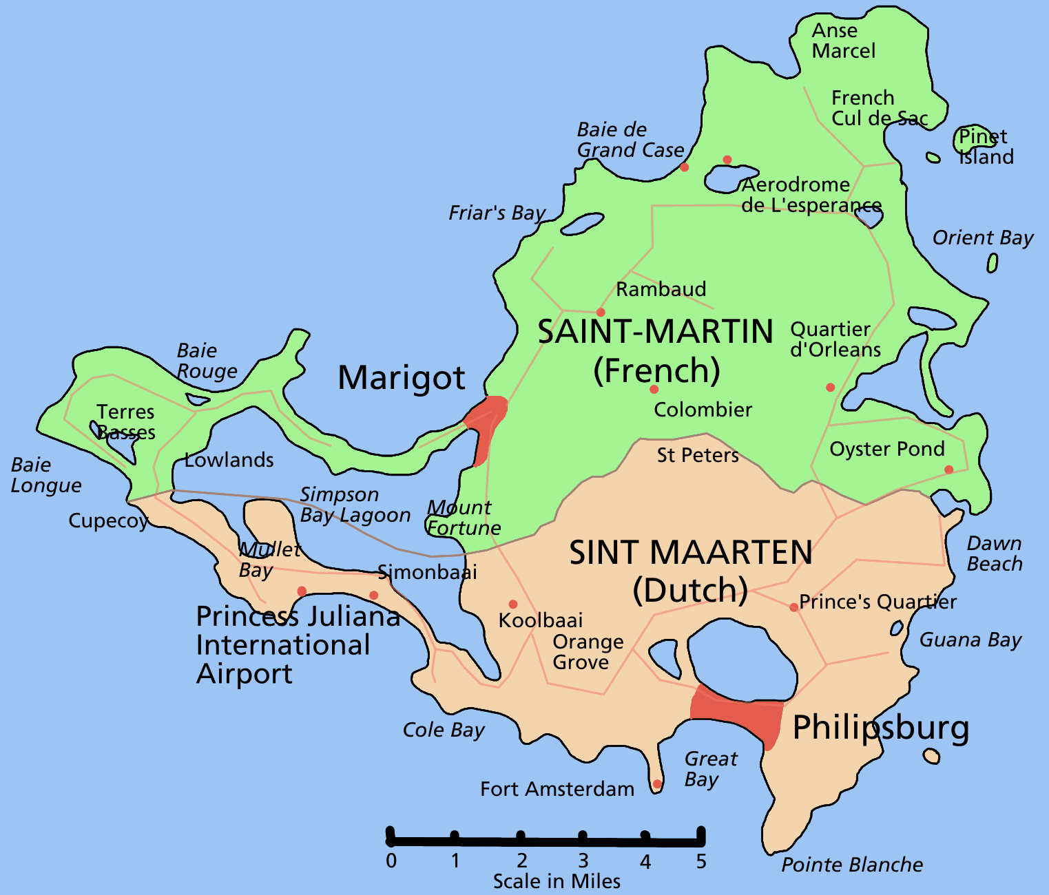 Saint Martin Island Map Mapsof