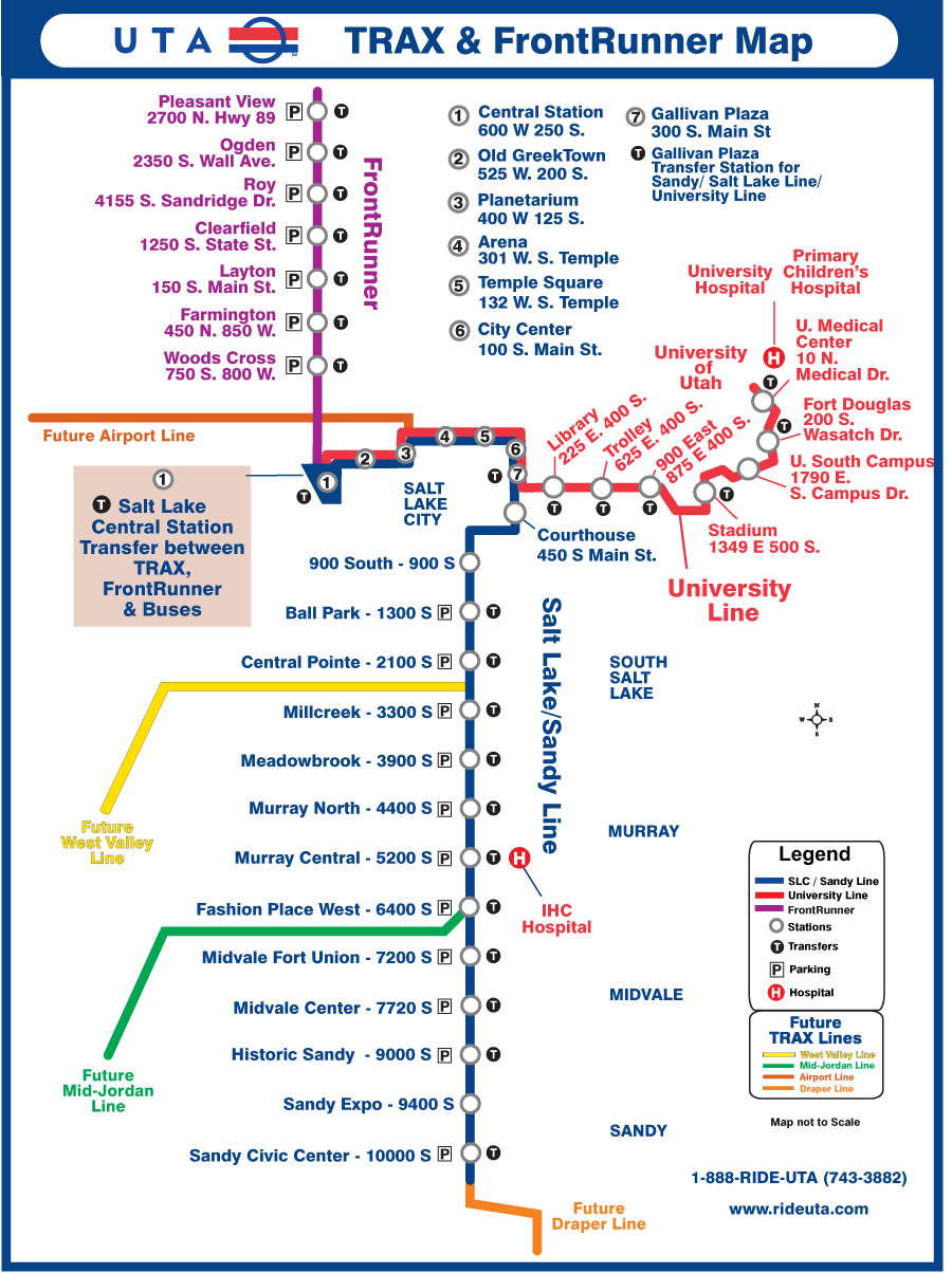 Salt Lake Metro System Map (subway)