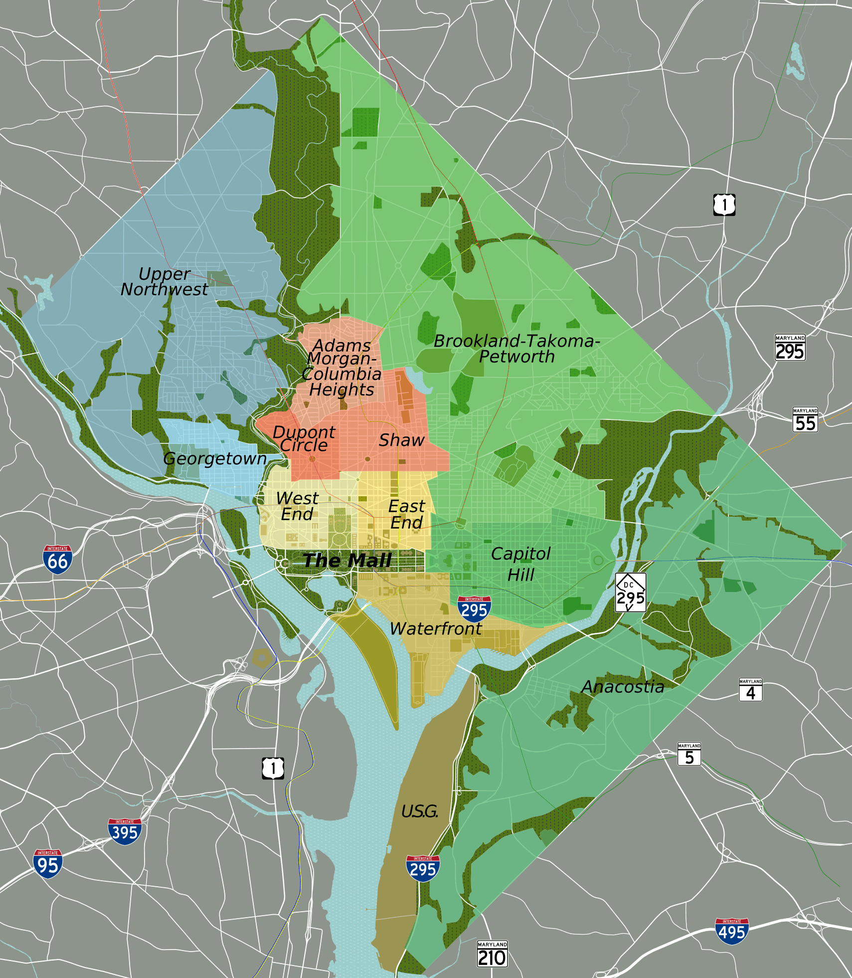 Washington Dc Districts Map Grouped