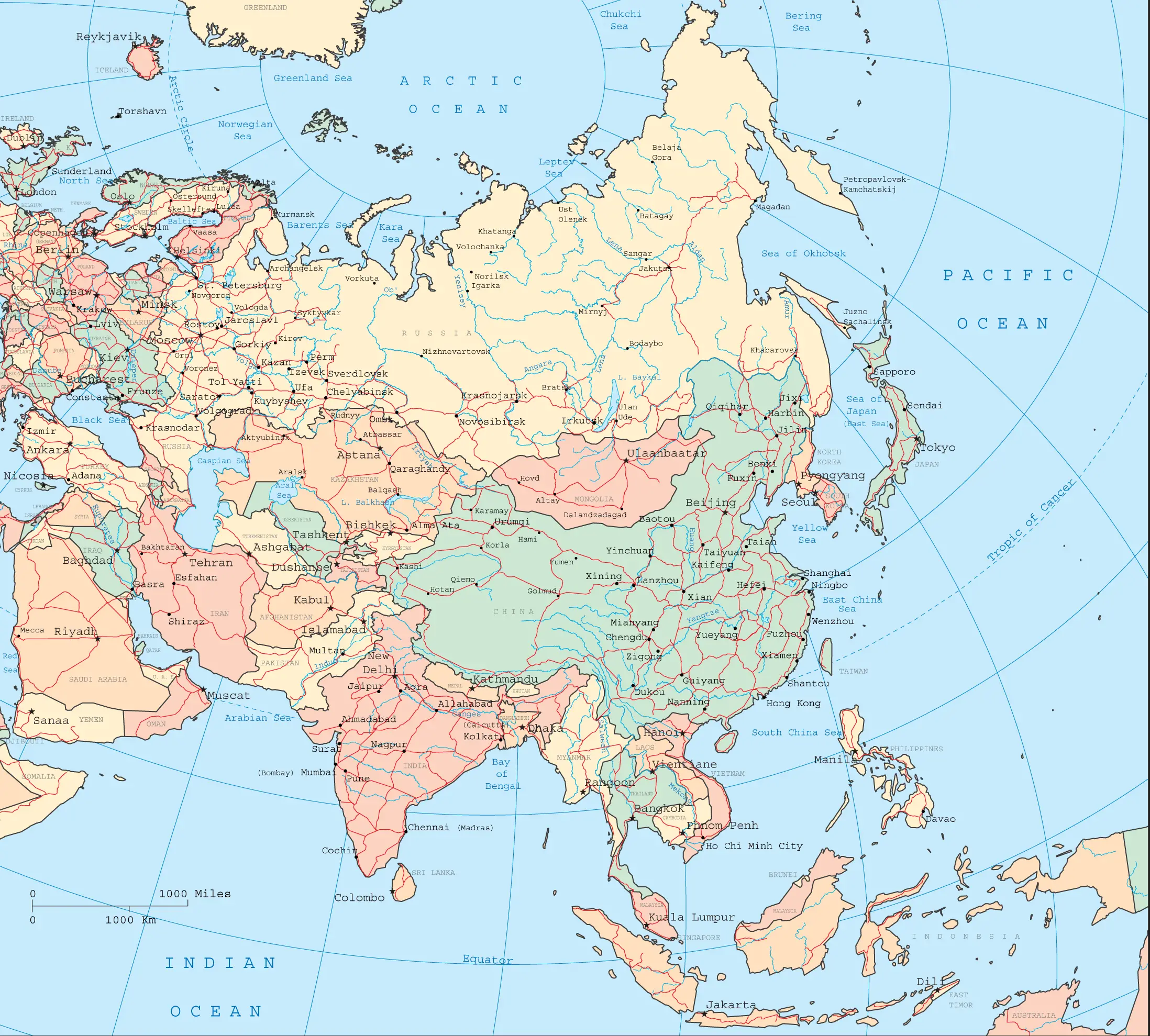 Asia Map 1 - MapSof.net