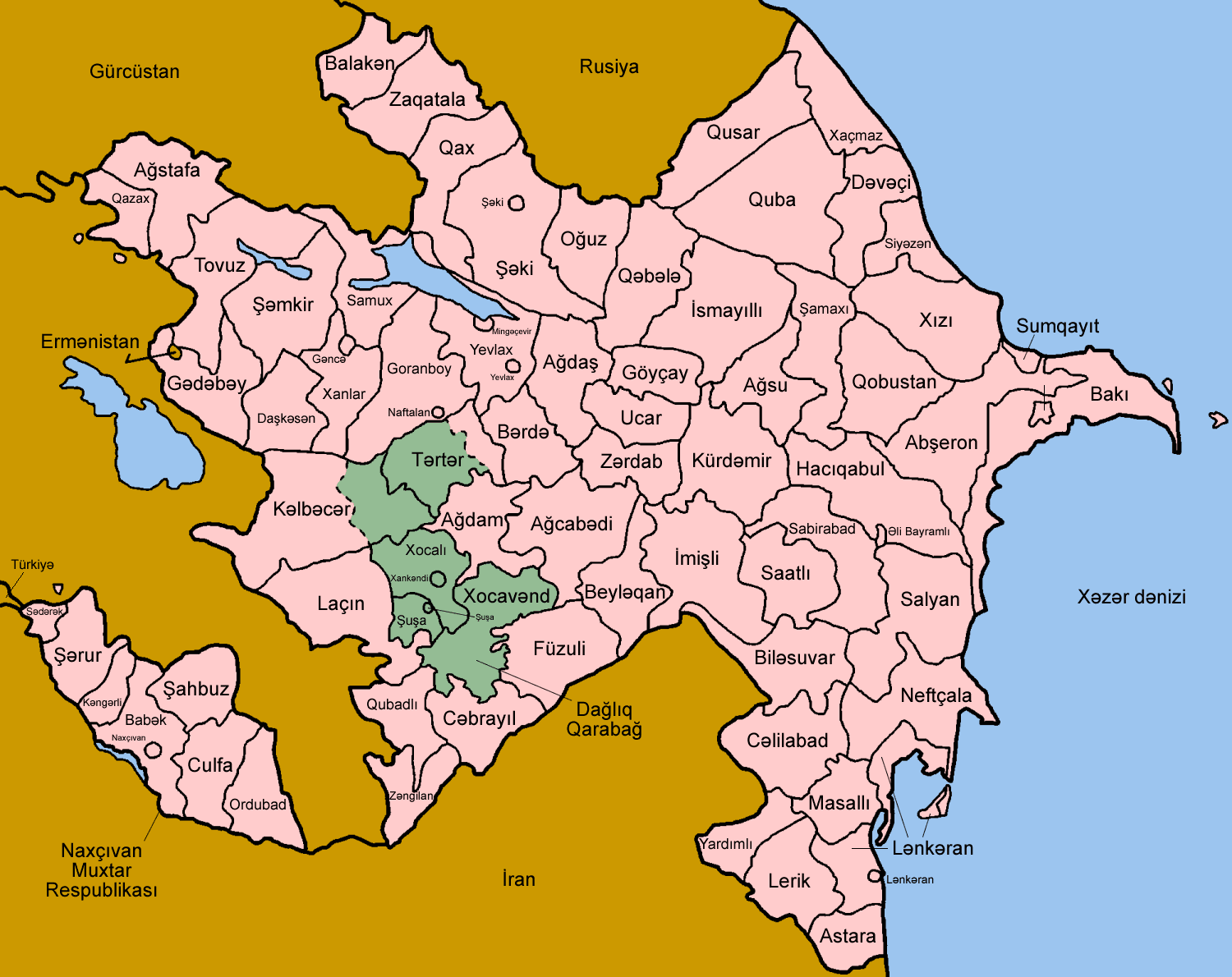 Azerbaijan Districts Azeri