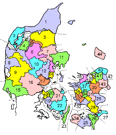 Danish Counties 1662 1793