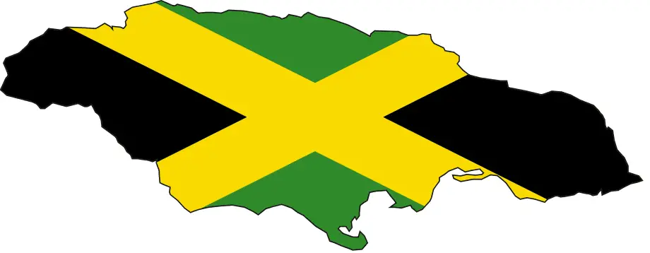 Flag Map of Jamaica