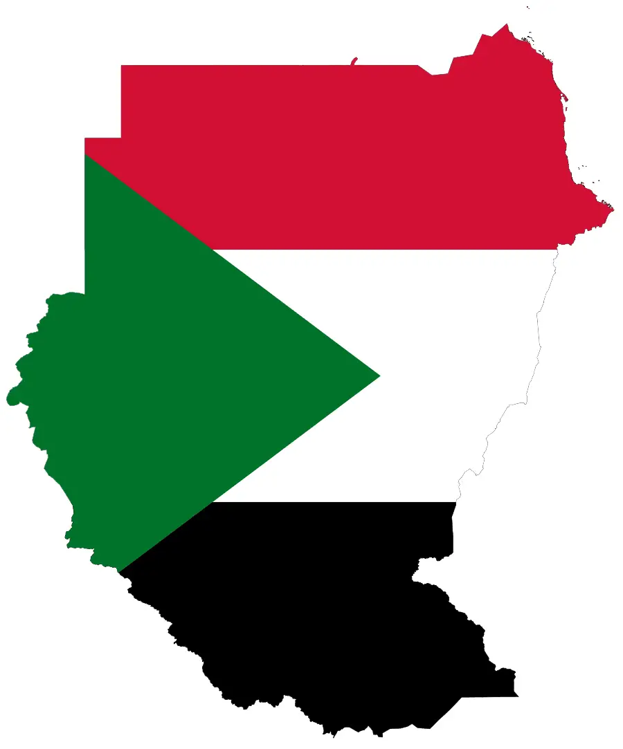 Flag Map of Sudan