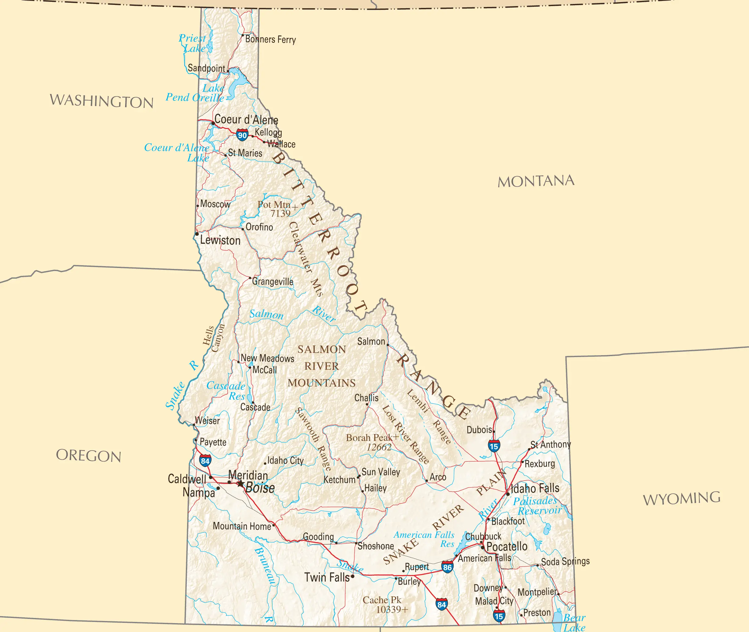 Idaho Reference Map