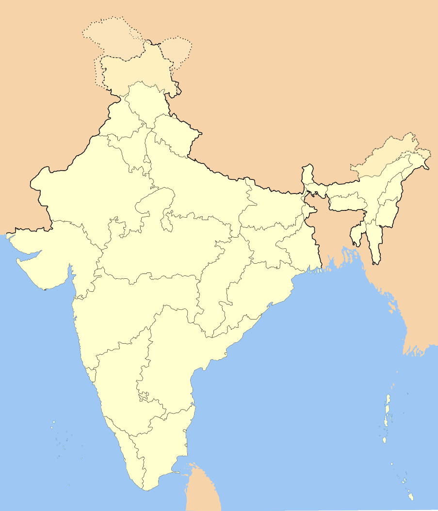 India Locator Map Blank