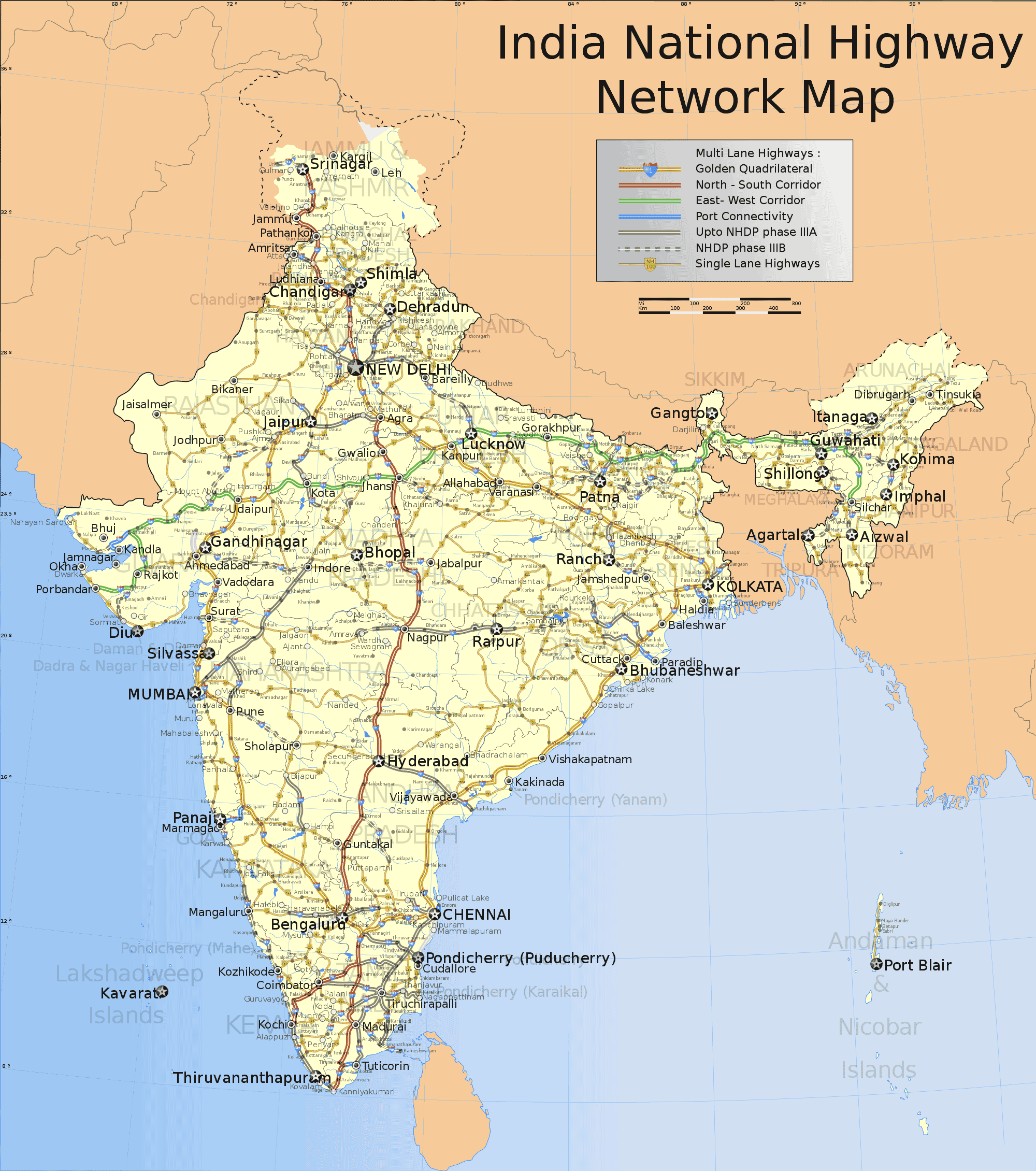 India National Roads Map