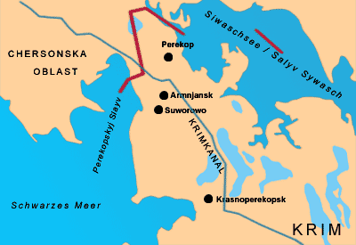 Isthmus of Perekop Map