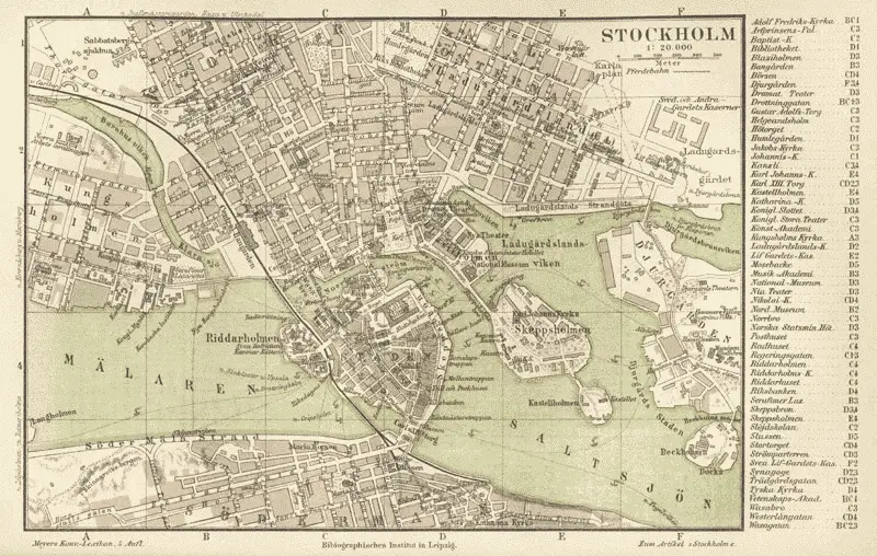Karte Stockholm Mk1888