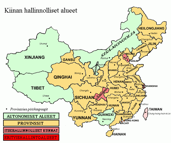 Kiinan Provinssit