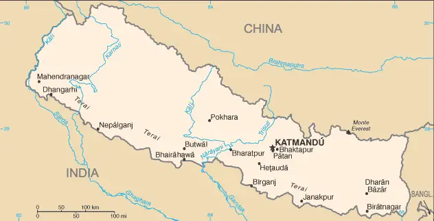 Map of Nepal (es)
