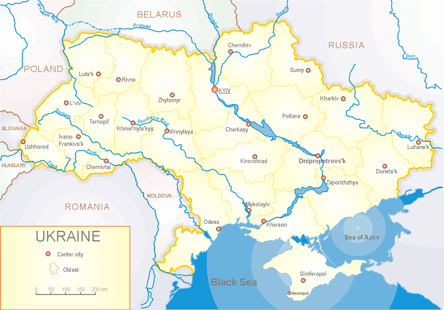 Map of Ukraine Political Enwiki