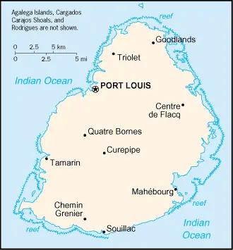 Mauritius Cia Wfb Map