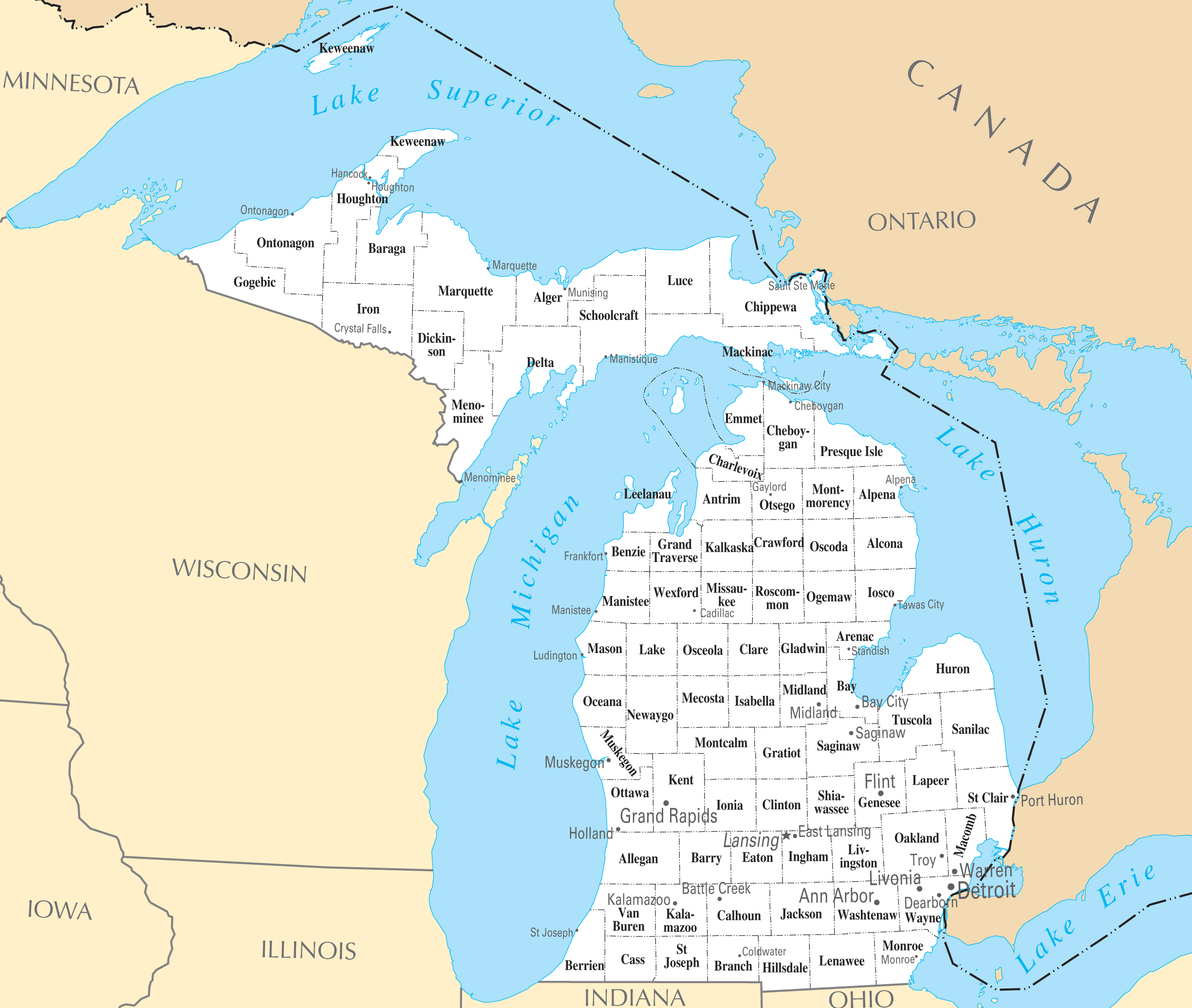 Michigan Cities And Towns
