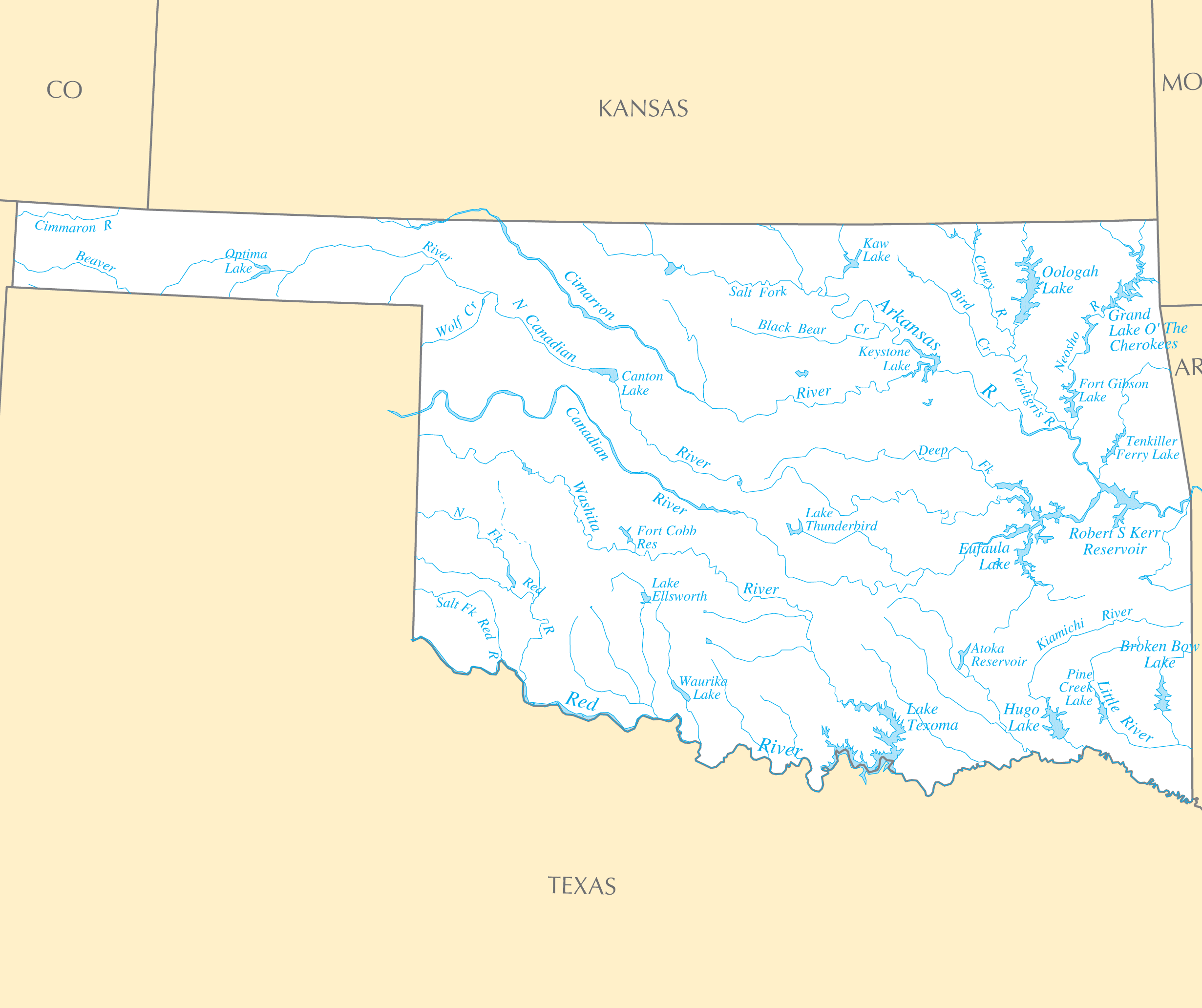 Oklahoma Rivers And Lakes