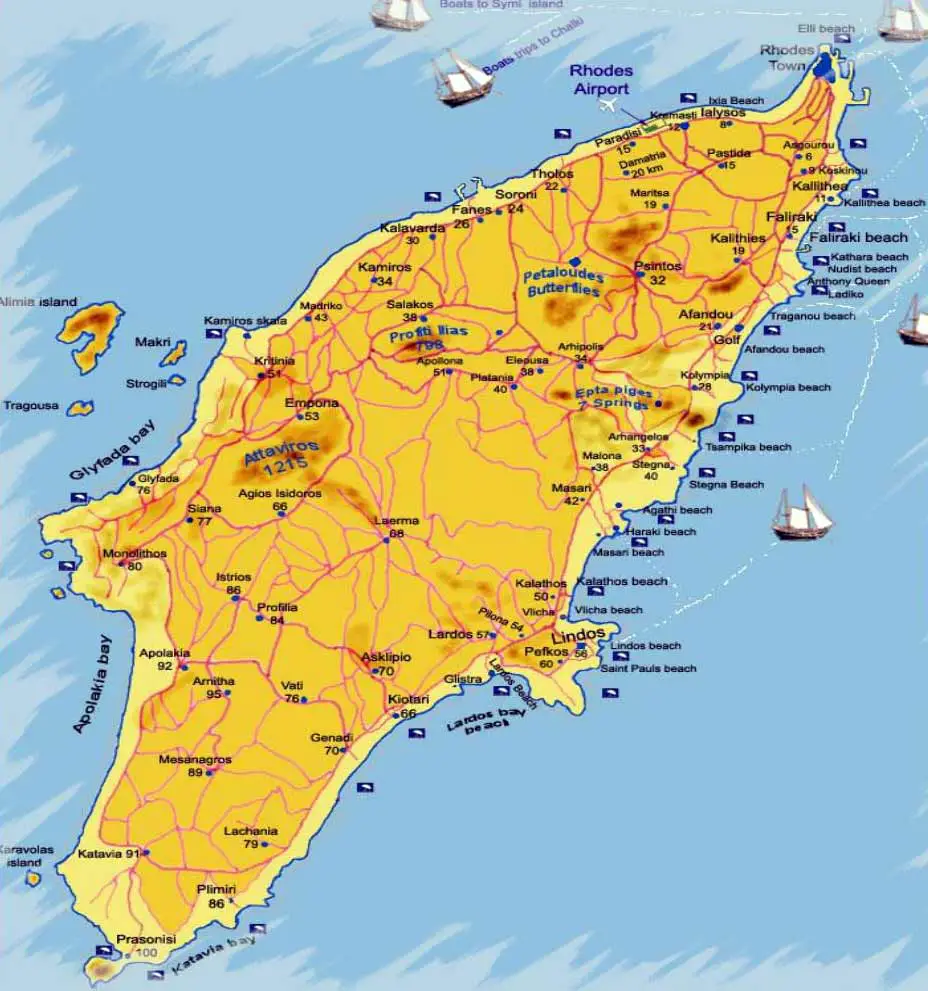 Rhodes Map • Mapsof.net
