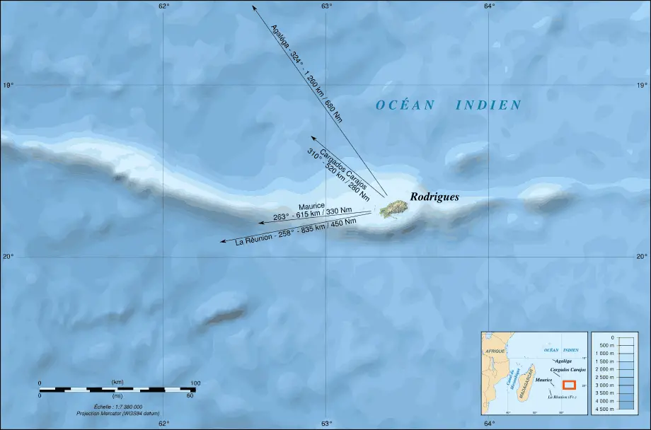 Rodrigues Island Bathymetric Environment Map Fr