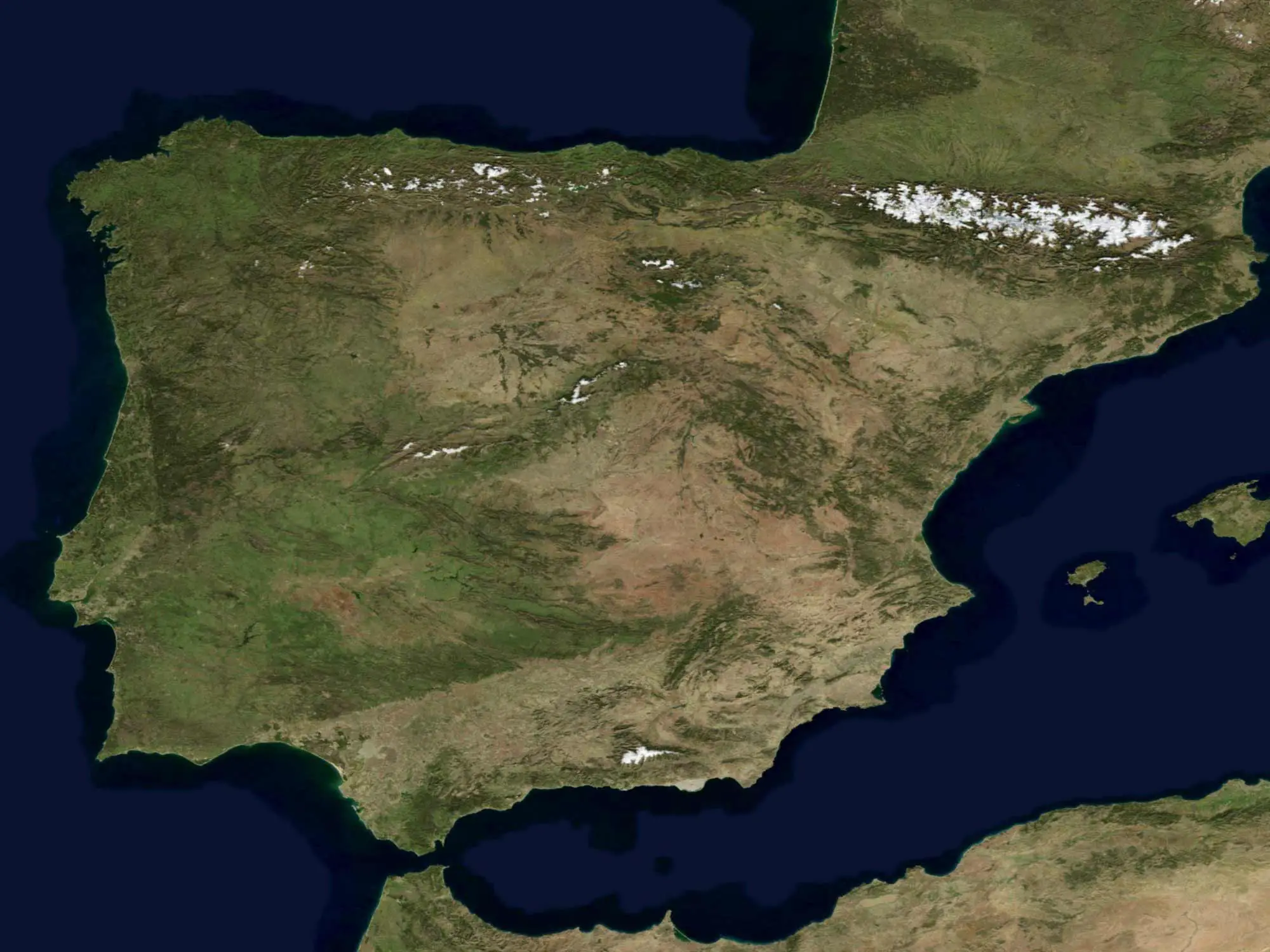 Satellite Image of Spain In January 2004