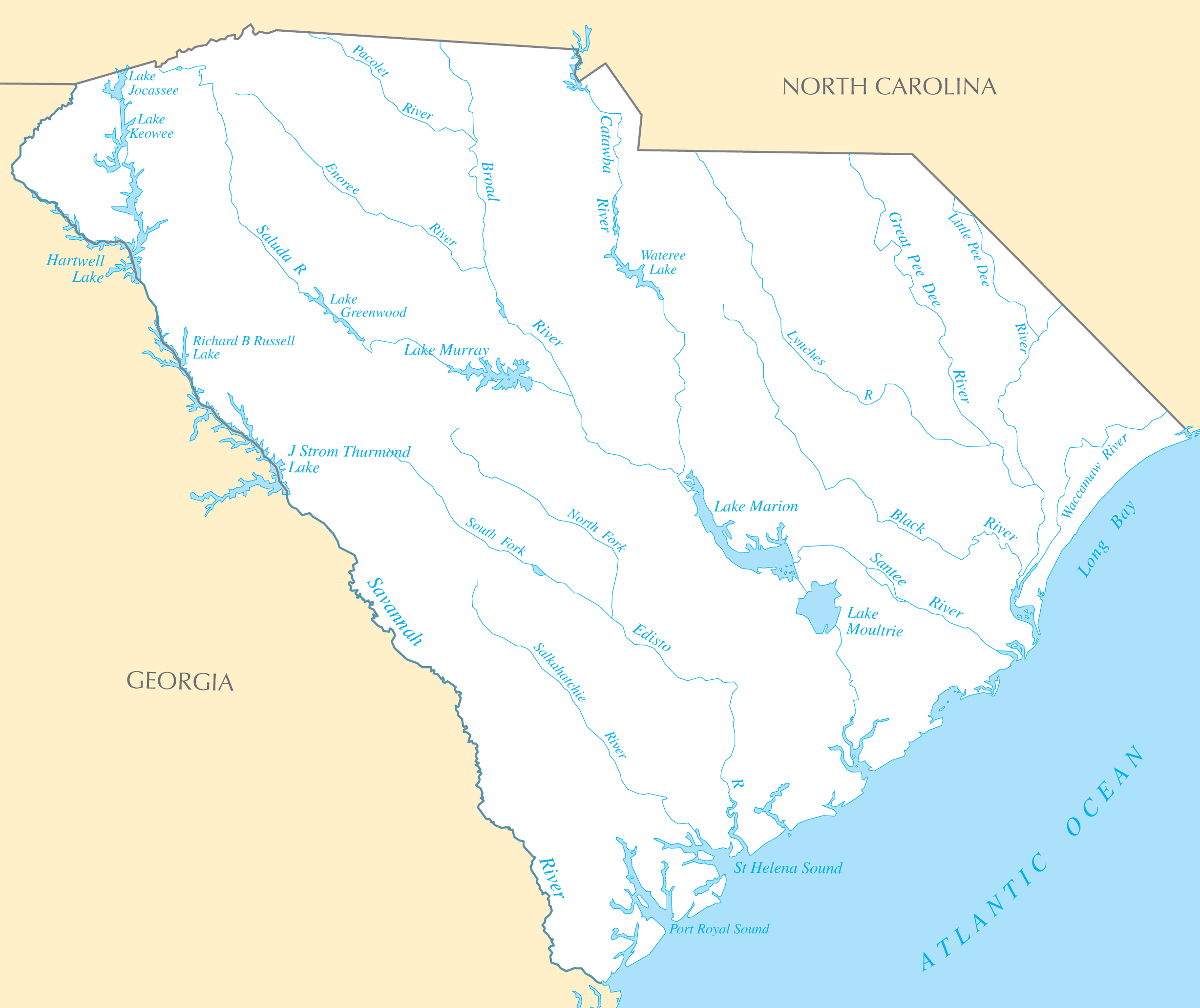 South Carolina Rivers And Lakes