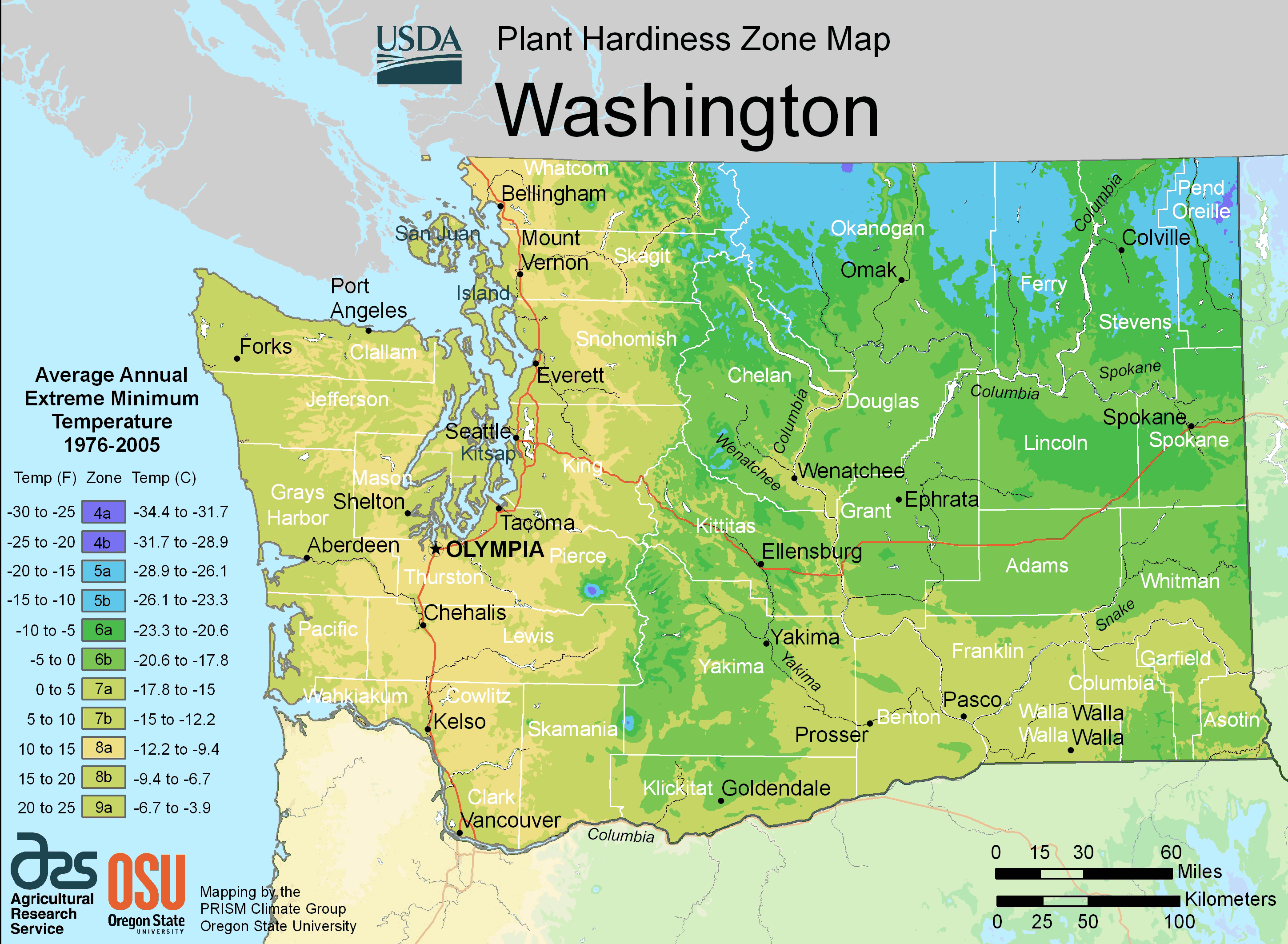 Washington Plant Hardiness Zone Map Mapsof