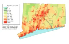 Connecticut Population Map