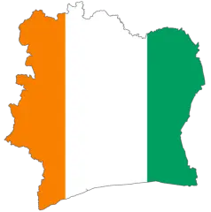 Cote D'ivoire Flag Map