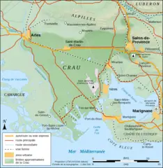 Crau Biome Area Map Fr
