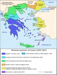 Map of Greece Expansion 1832 1947