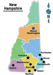 Map of New Hampshire Regions