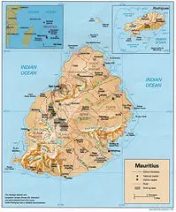 Mauritius Map Relief