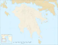 Peloponnese Map Shaded Relief Blank
