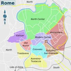 Rome City And Districts Map