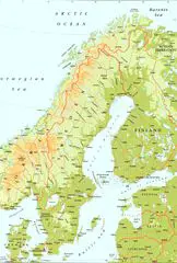 Sweden Physical Map 1