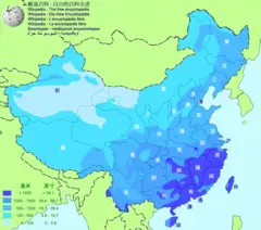 Average Annual Precipitation In China(chinese)
