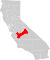 California County Map (fresno County Highlighted)