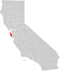 California County Map (san Mateo County Highlighted)