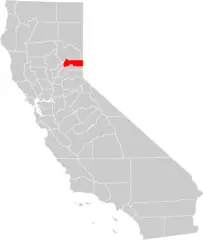 California County Map (sierra County Highlighted)