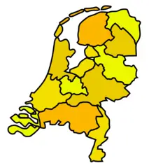 Carte Des Pays Bas (netherlands) Without Names