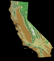 Digital Elevation Map California