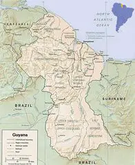 Guyana Physical Map