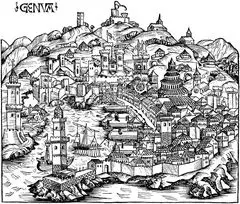 Historical Ancient Map of Genoa